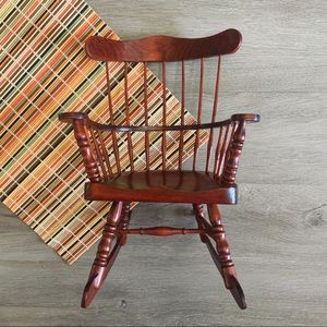 Wood Rocking Chair Plant Stand Doll Chair Boho